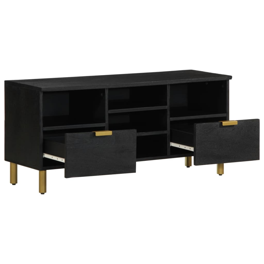 Tv-meubel 100x33x46 cm bewerkt hout zwart is nu te koop bij PeponiXL, paradijselijk wonen!