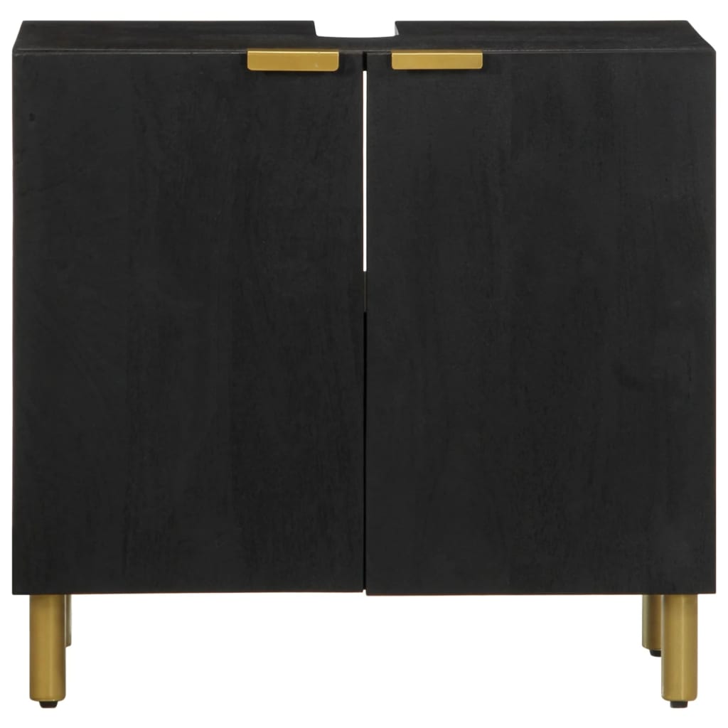 Wastafelkast 62x33x58 cm bewerkt hout zwart is nu te koop bij PeponiXL, paradijselijk wonen!