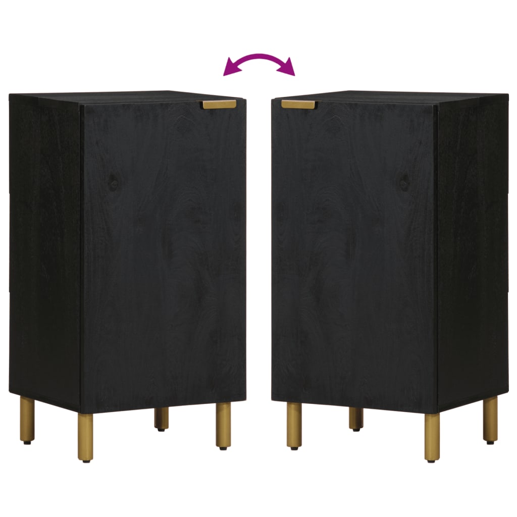 Dressoir 40x33x75 cm bewerkt hout zwart is nu te koop bij PeponiXL, paradijselijk wonen!