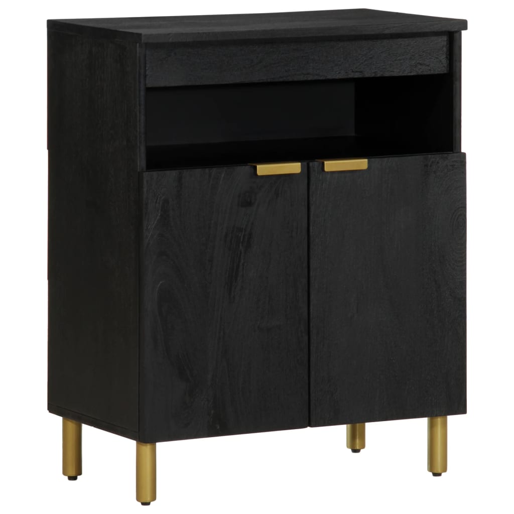 Dressoir 60x33x75 cm bewerkt hout zwart is nu te koop bij PeponiXL, paradijselijk wonen!