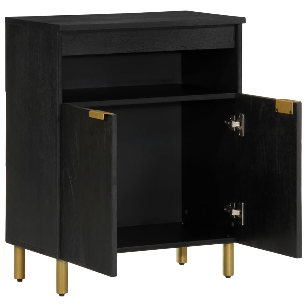 Dressoir 60x33x75 cm bewerkt hout zwart is nu te koop bij PeponiXL, paradijselijk wonen!