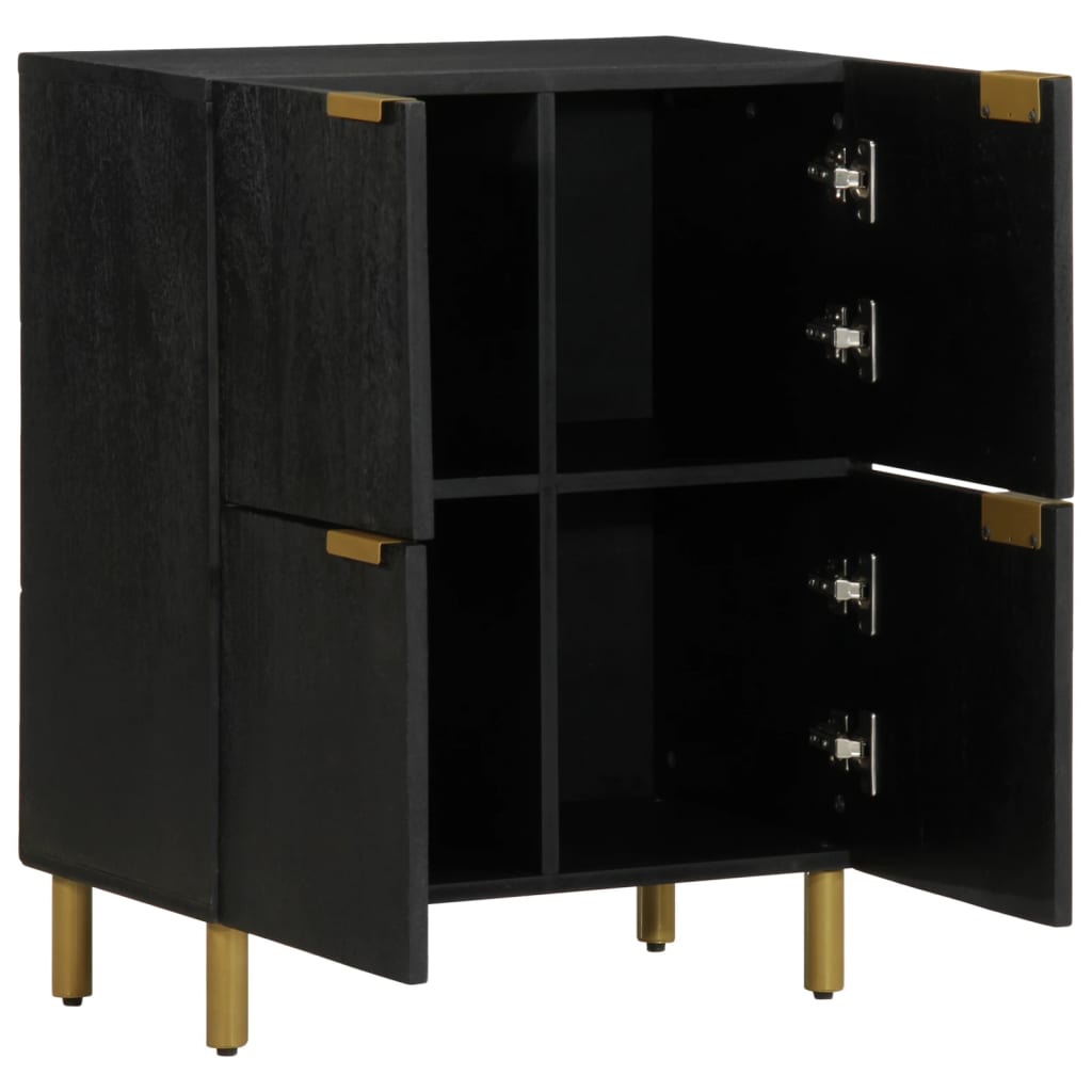 Dressoir 60x33x75 cm bewerkt hout zwart is nu te koop bij PeponiXL, paradijselijk wonen!