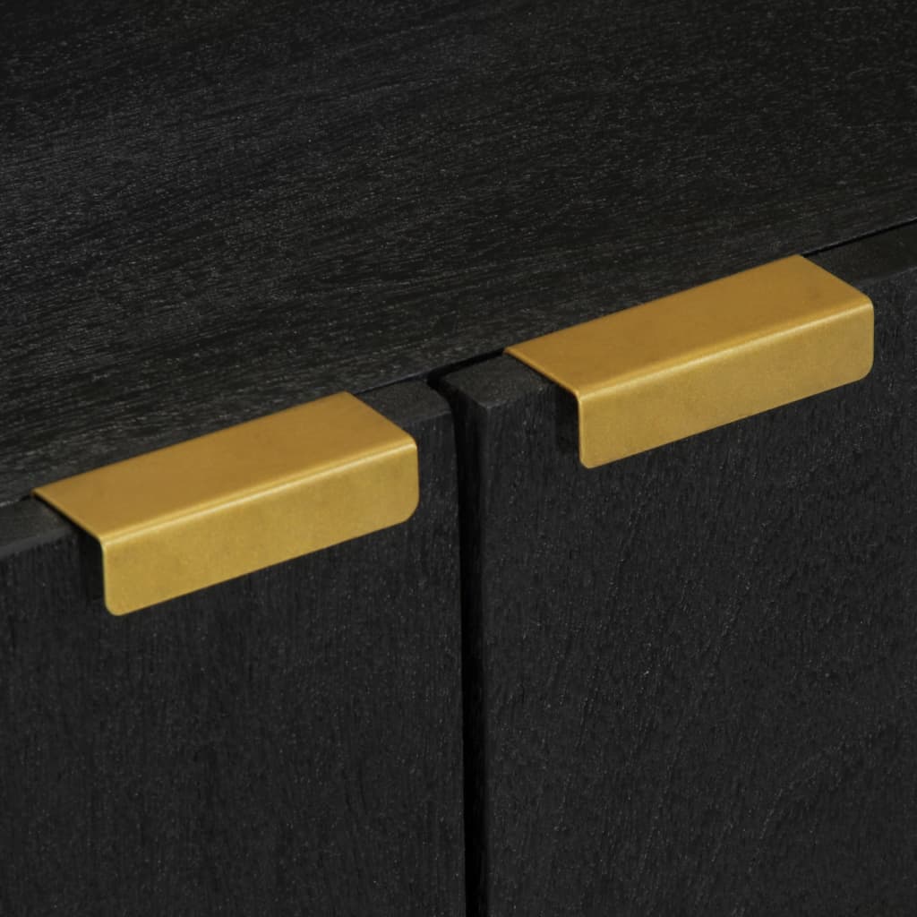 Dressoir 60x33x75 cm bewerkt hout zwart is nu te koop bij PeponiXL, paradijselijk wonen!