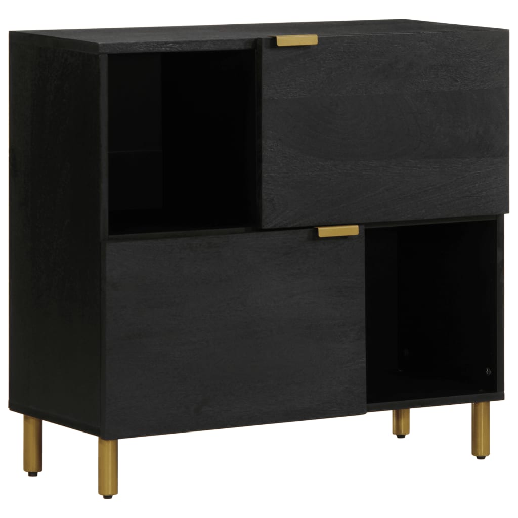 Dressoir 80x33x75 cm bewerkt hout zwart is nu te koop bij PeponiXL, paradijselijk wonen!
