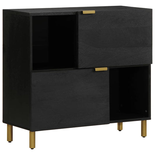 Dressoir 80x33x75 cm bewerkt hout zwart is nu te koop bij PeponiXL, paradijselijk wonen!