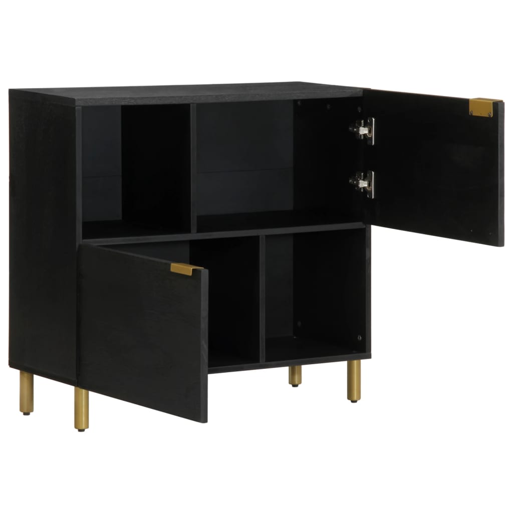 Dressoir 80x33x75 cm bewerkt hout zwart is nu te koop bij PeponiXL, paradijselijk wonen!