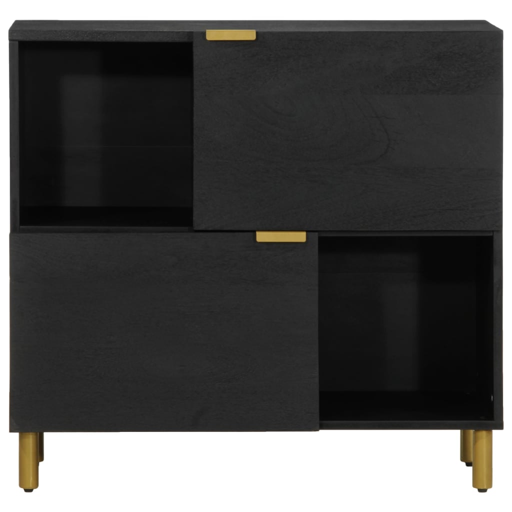 Dressoir 80x33x75 cm bewerkt hout zwart is nu te koop bij PeponiXL, paradijselijk wonen!