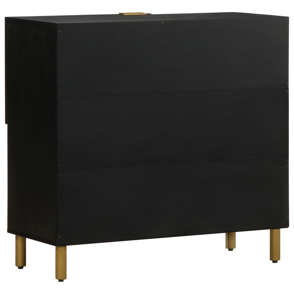 Dressoir 80x33x75 cm bewerkt hout zwart is nu te koop bij PeponiXL, paradijselijk wonen!