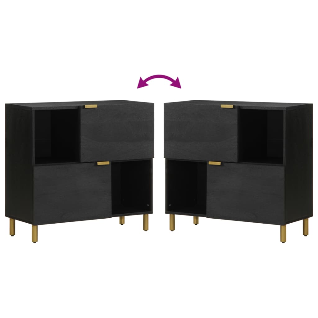 Dressoir 80x33x75 cm bewerkt hout zwart is nu te koop bij PeponiXL, paradijselijk wonen!