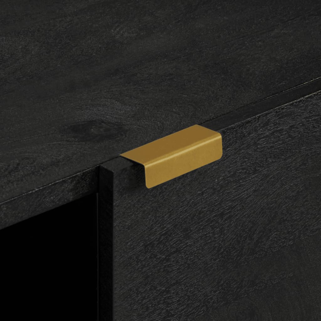 Dressoir 80x33x75 cm bewerkt hout zwart is nu te koop bij PeponiXL, paradijselijk wonen!