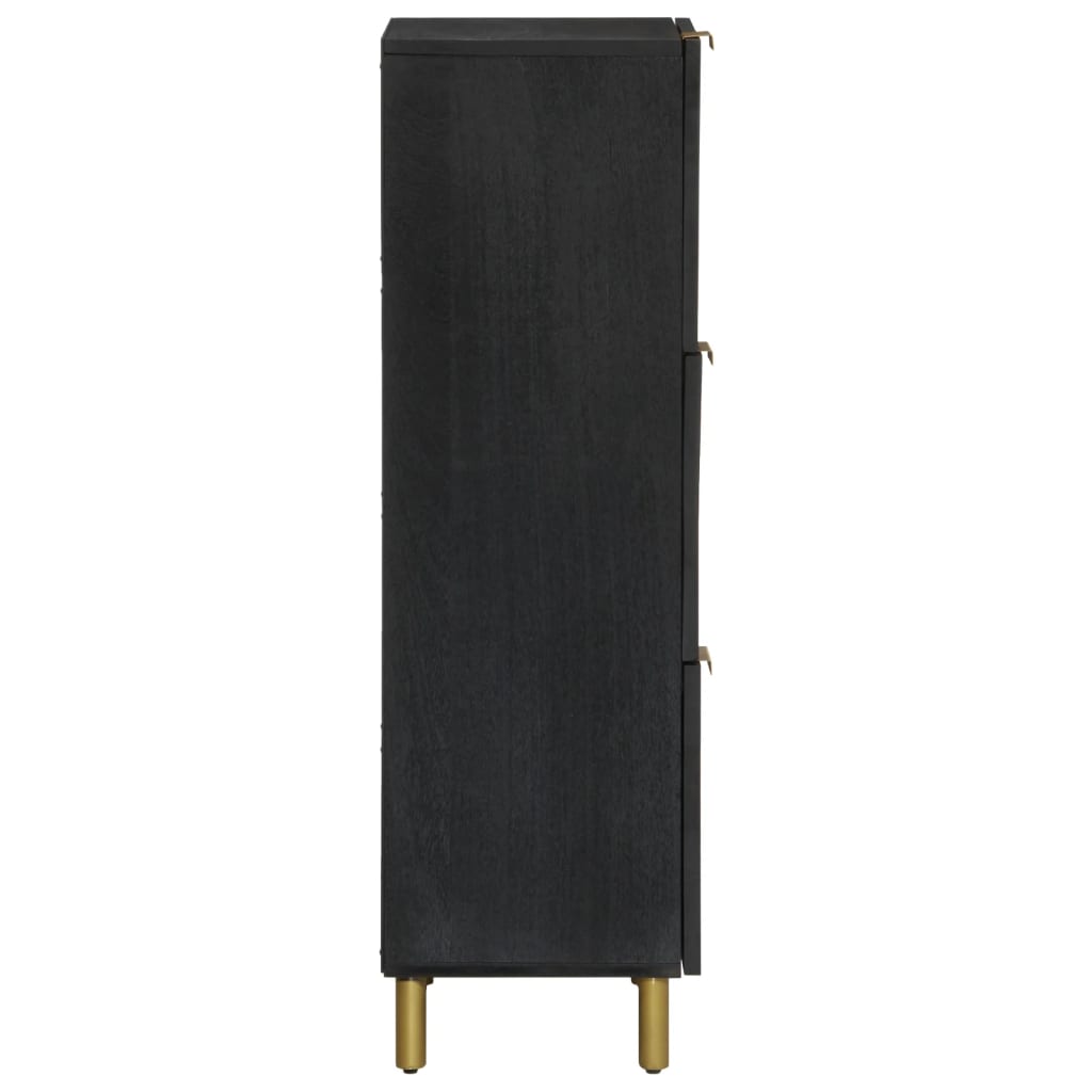 Hoge kast 40x33x110 cm bewerkt hout zwart is nu te koop bij PeponiXL, paradijselijk wonen!
