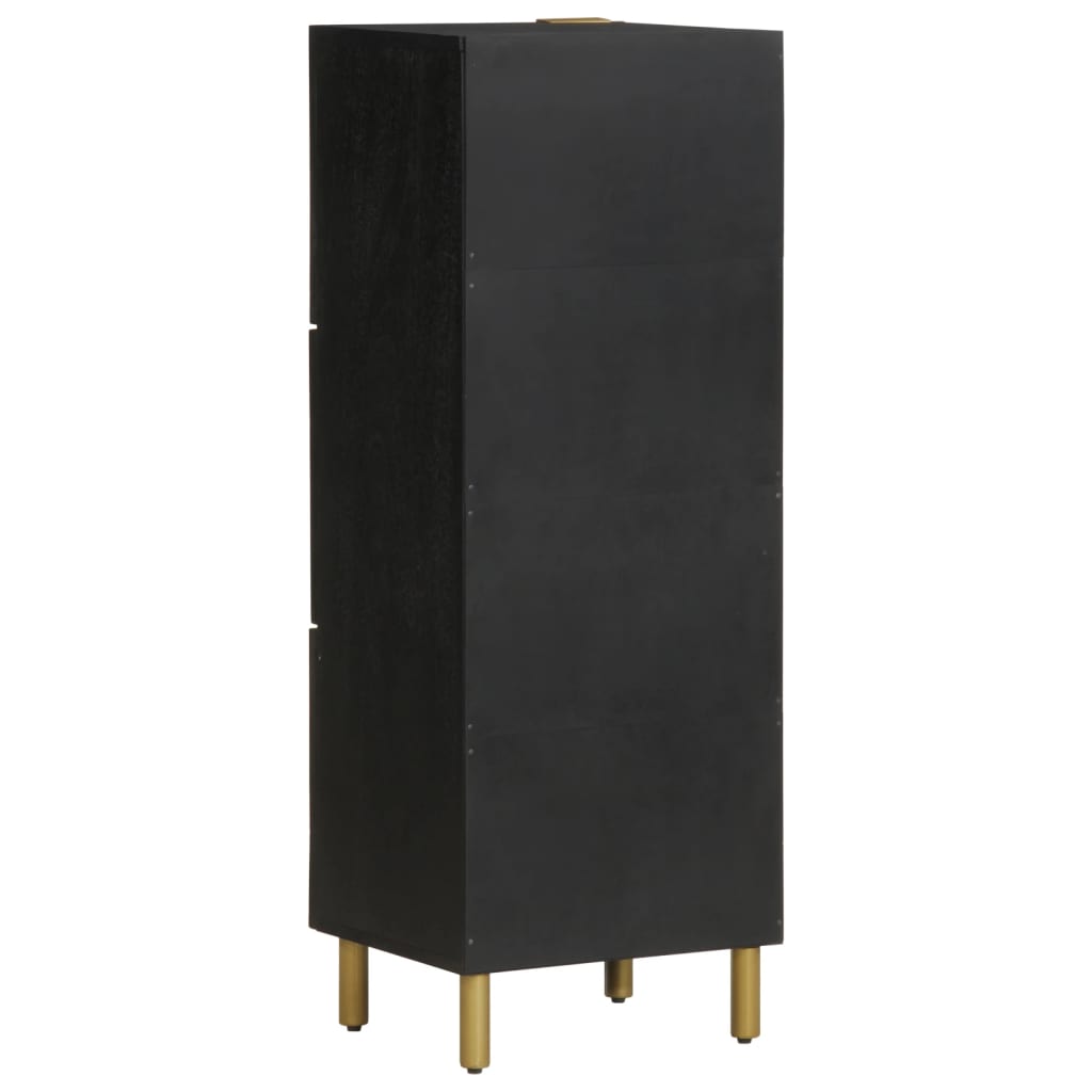Hoge kast 40x33x110 cm bewerkt hout zwart is nu te koop bij PeponiXL, paradijselijk wonen!
