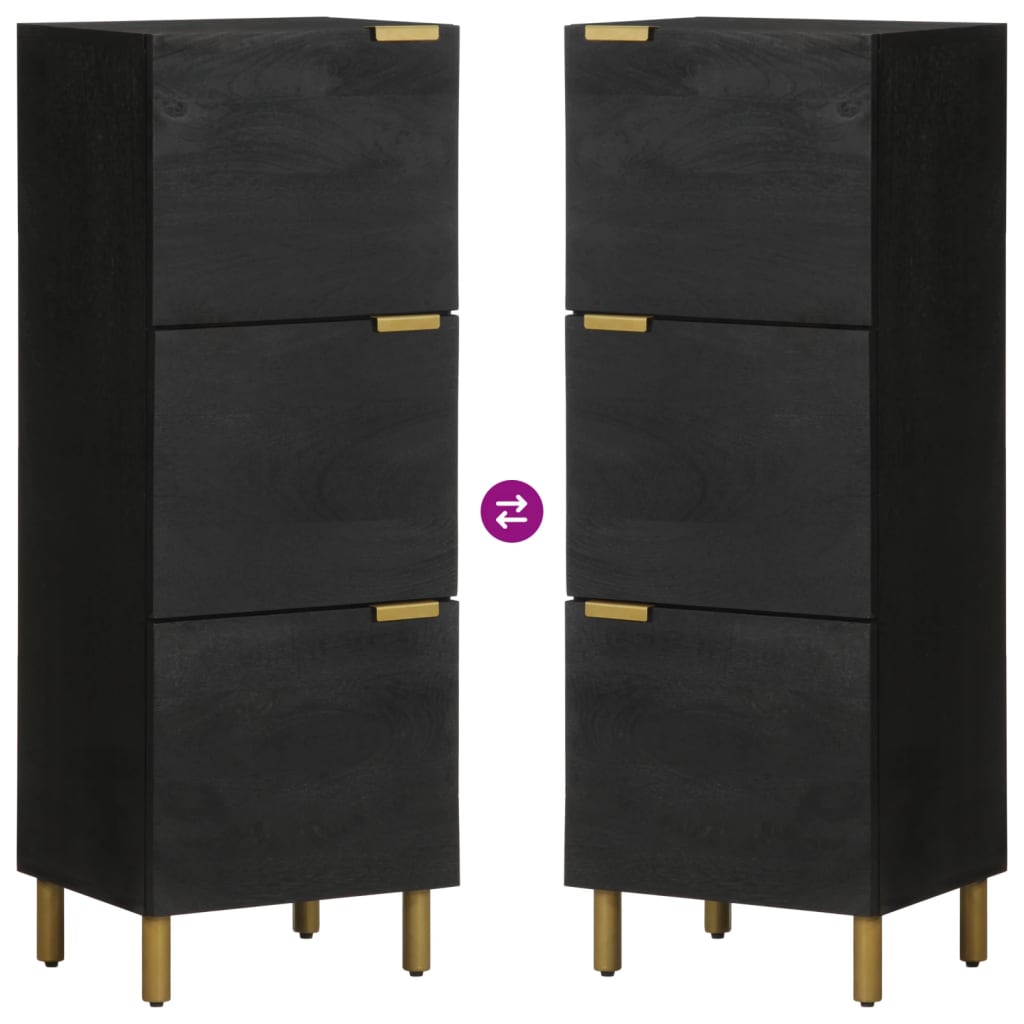 Hoge kast 40x33x110 cm bewerkt hout zwart is nu te koop bij PeponiXL, paradijselijk wonen!