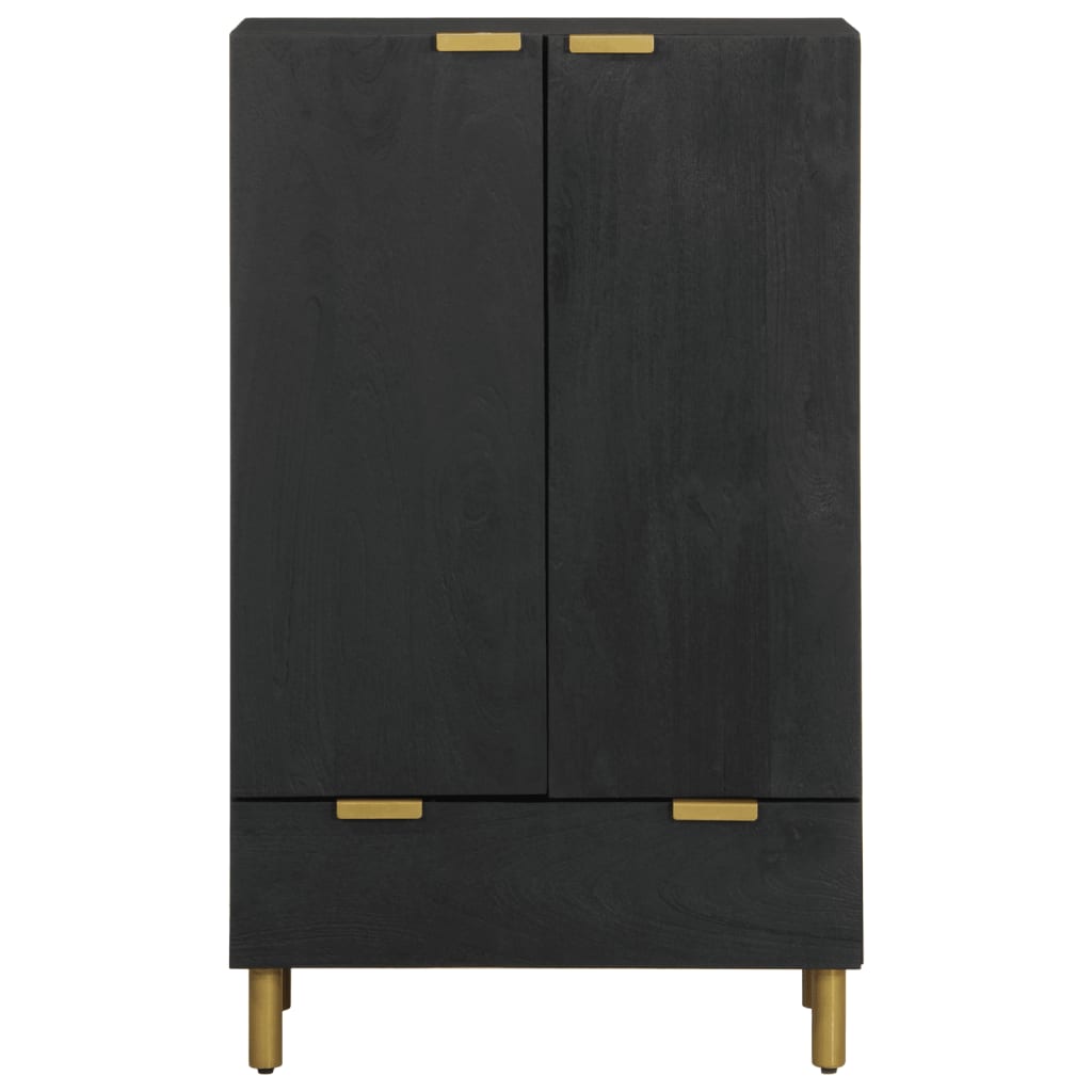Hoge kast 60x33x100 cm bewerkt hout zwart is nu te koop bij PeponiXL, paradijselijk wonen!