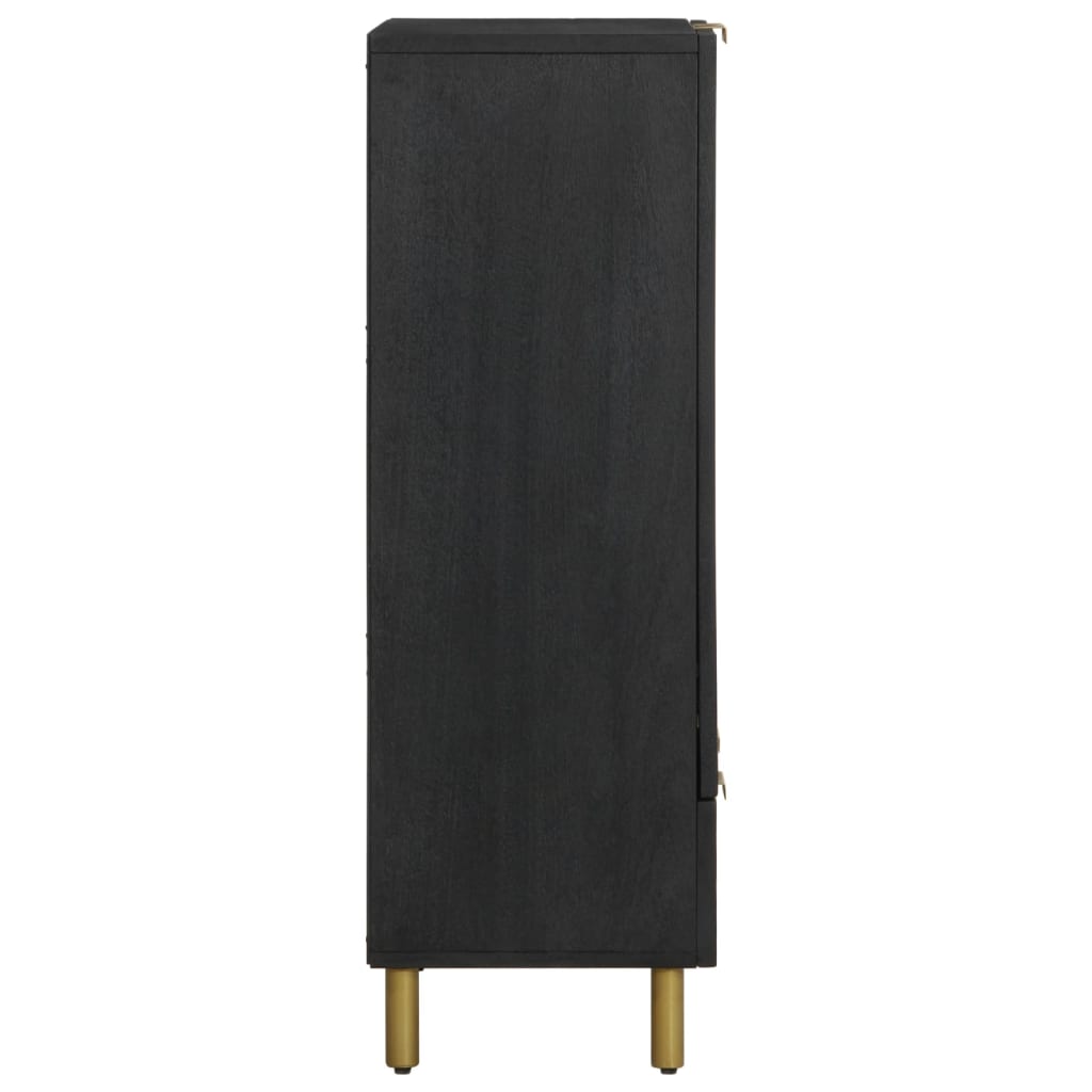 Hoge kast 60x33x100 cm bewerkt hout zwart is nu te koop bij PeponiXL, paradijselijk wonen!