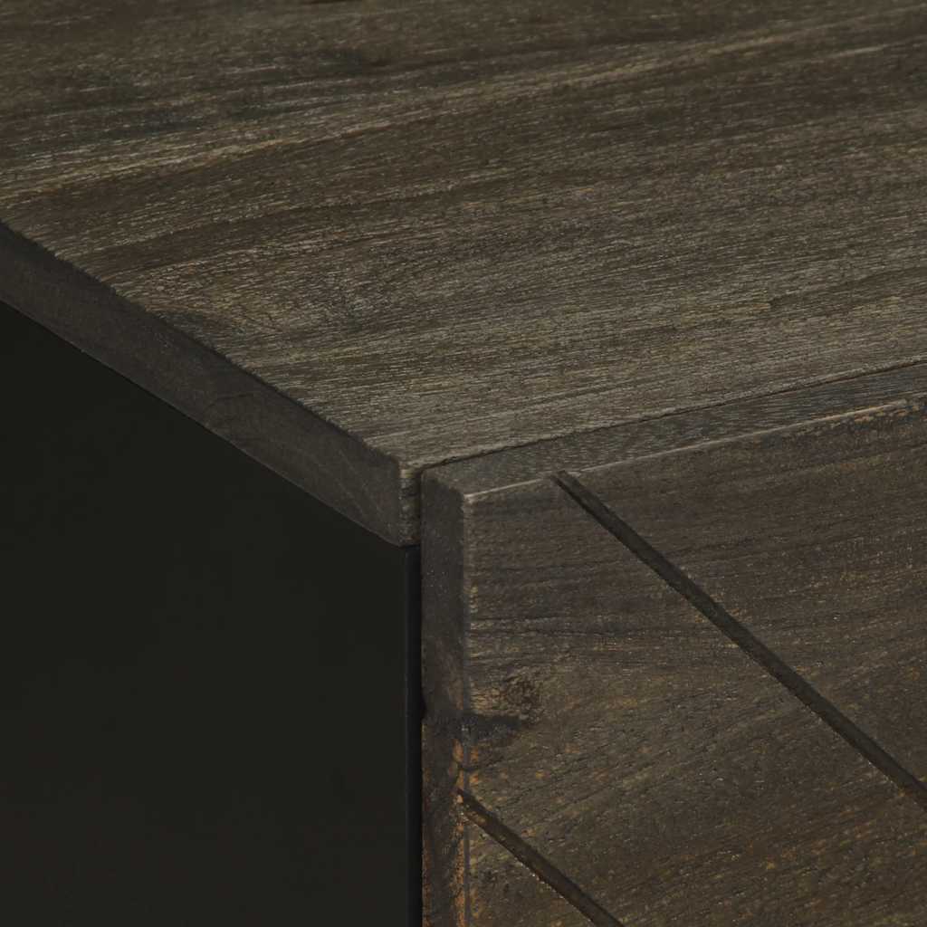 Nachtkastjes 2 st 40x33x46 cm massief mangohout zwart is nu te koop bij PeponiXL, paradijselijk wonen!