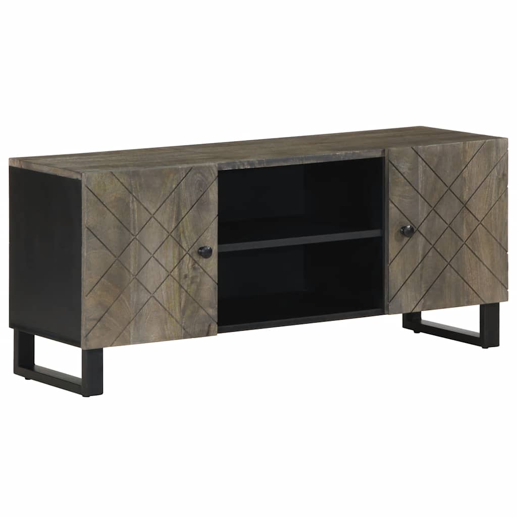 Tv-meubel 105x33x46 cm massief mangohout zwart is nu te koop bij PeponiXL, paradijselijk wonen!