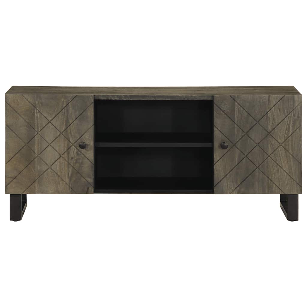 Tv-meubel 105x33x46 cm massief mangohout zwart is nu te koop bij PeponiXL, paradijselijk wonen!