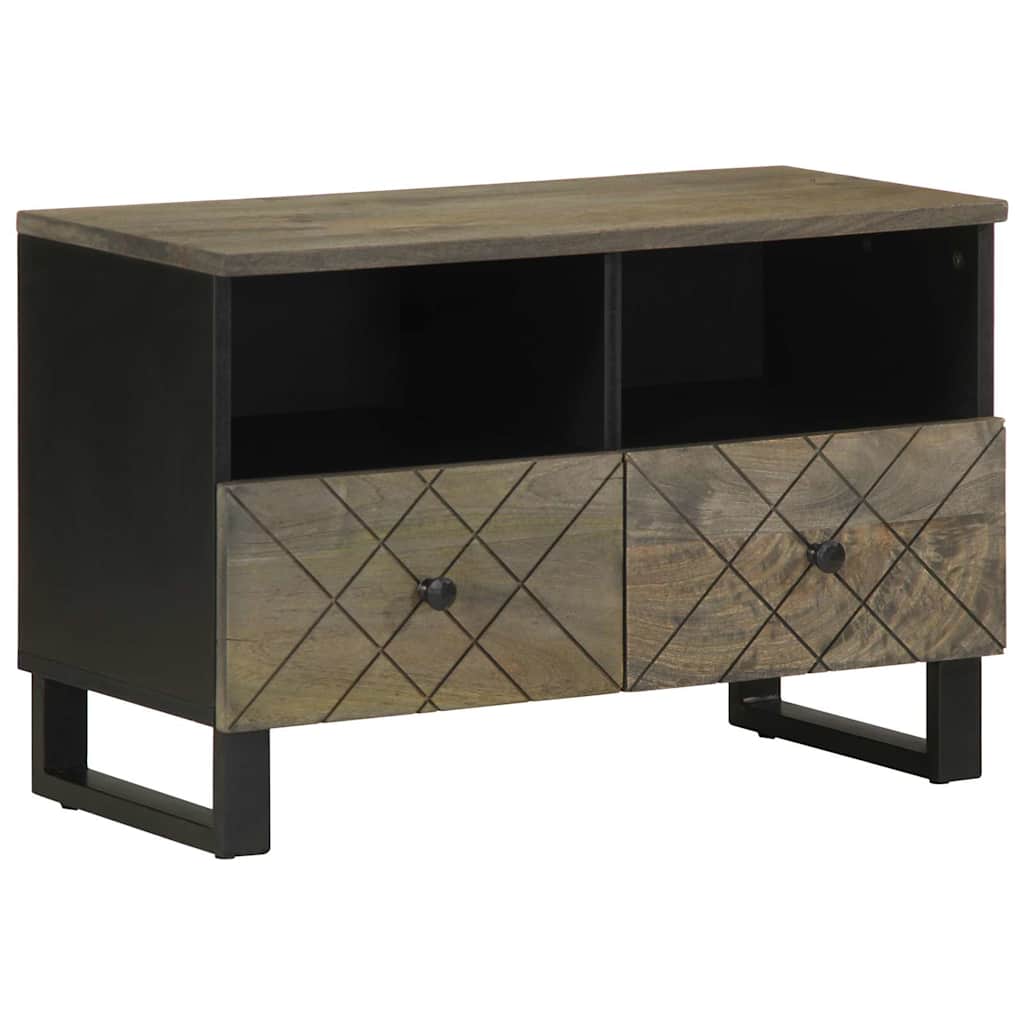 Tv-meubel 70x33x46 cm massief mangohout zwart is nu te koop bij PeponiXL, paradijselijk wonen!
