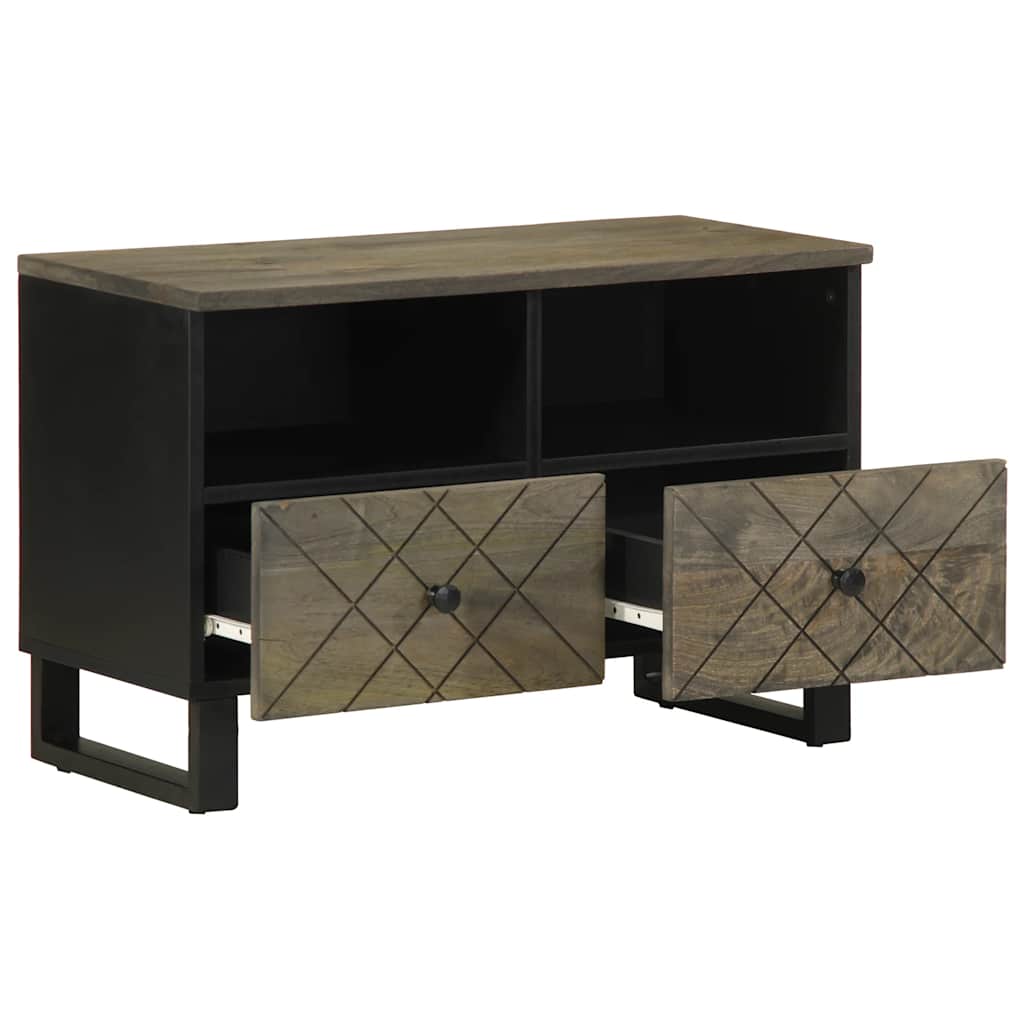 Tv-meubel 70x33x46 cm massief mangohout zwart is nu te koop bij PeponiXL, paradijselijk wonen!