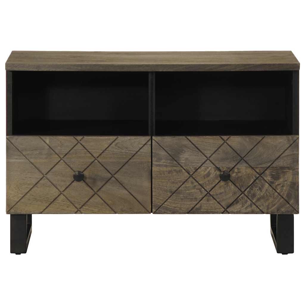 Tv-meubel 70x33x46 cm massief mangohout zwart is nu te koop bij PeponiXL, paradijselijk wonen!