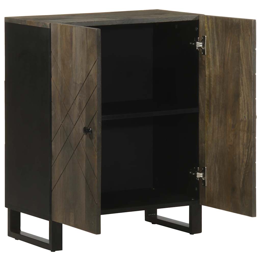 Dressoir 60x33x75 cm massief mangohout zwart is nu te koop bij PeponiXL, paradijselijk wonen!