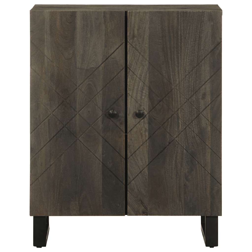 Dressoir 60x33x75 cm massief mangohout zwart is nu te koop bij PeponiXL, paradijselijk wonen!