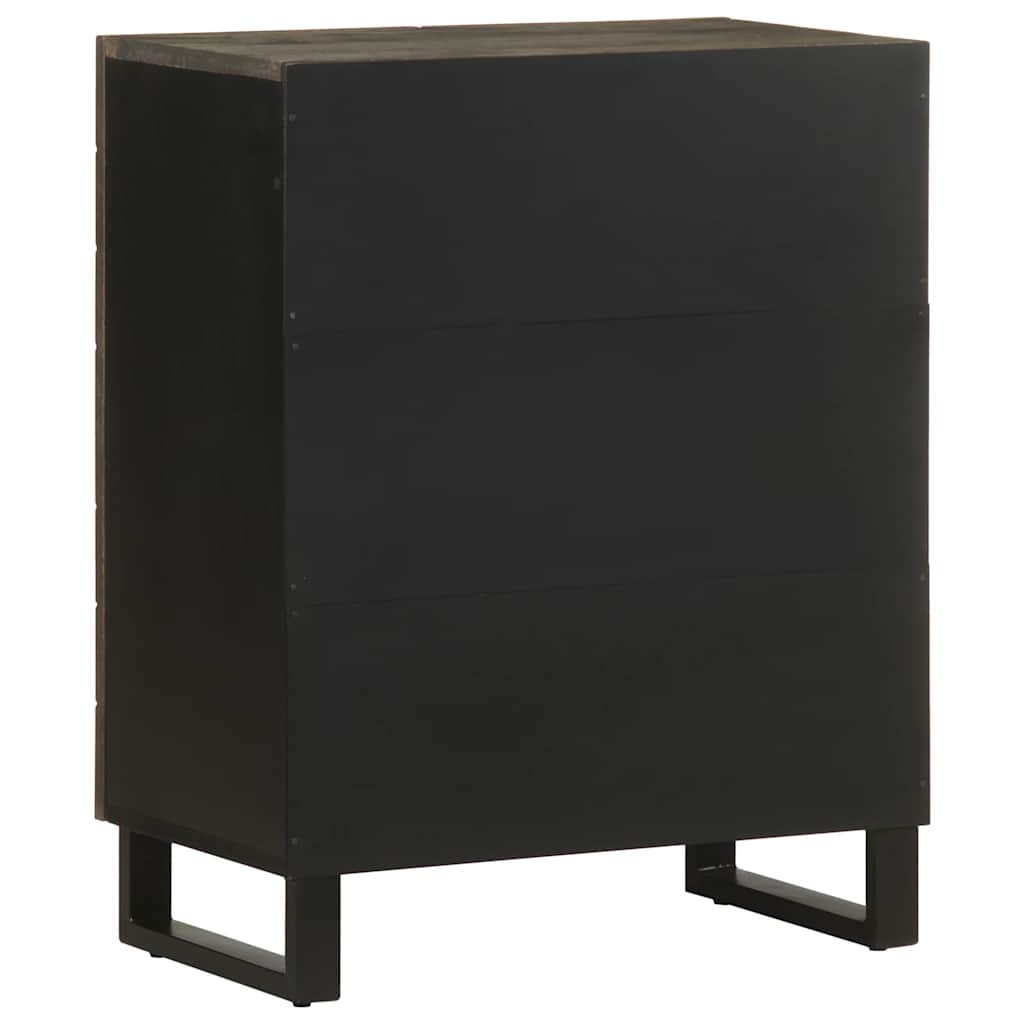 Dressoir 60x33x75 cm massief mangohout zwart is nu te koop bij PeponiXL, paradijselijk wonen!