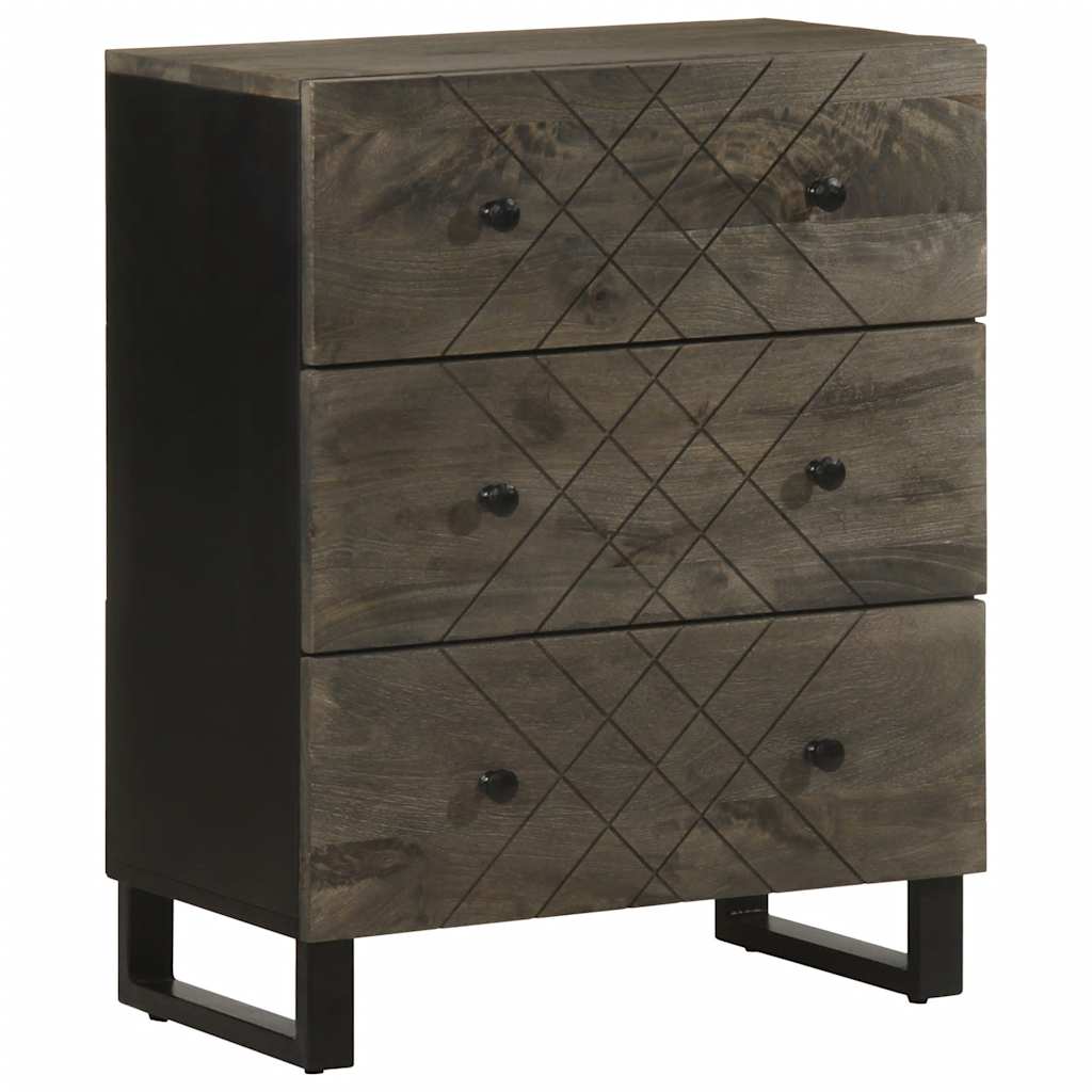 Dressoir 60x33x75 cm massief mangohout zwart is nu te koop bij PeponiXL, paradijselijk wonen!