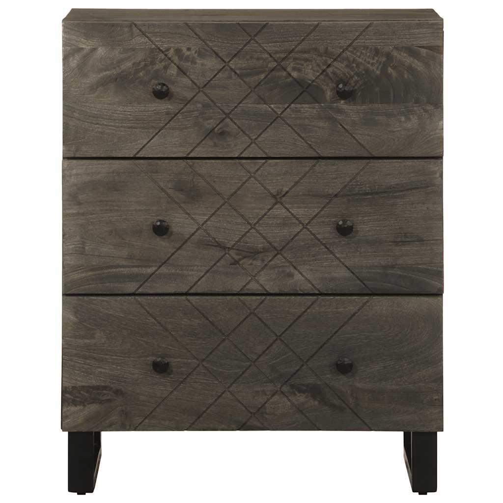 Dressoir 60x33x75 cm massief mangohout zwart is nu te koop bij PeponiXL, paradijselijk wonen!