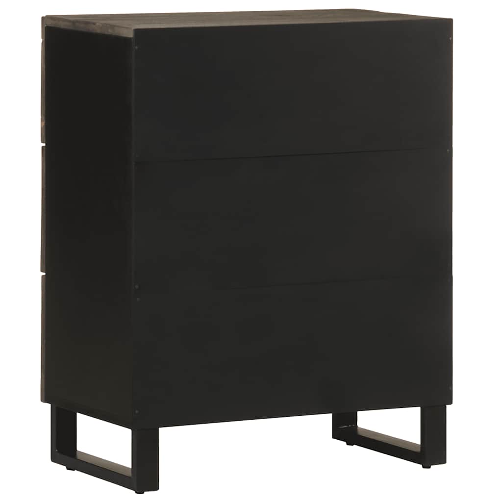 Dressoir 60x33x75 cm massief mangohout zwart is nu te koop bij PeponiXL, paradijselijk wonen!