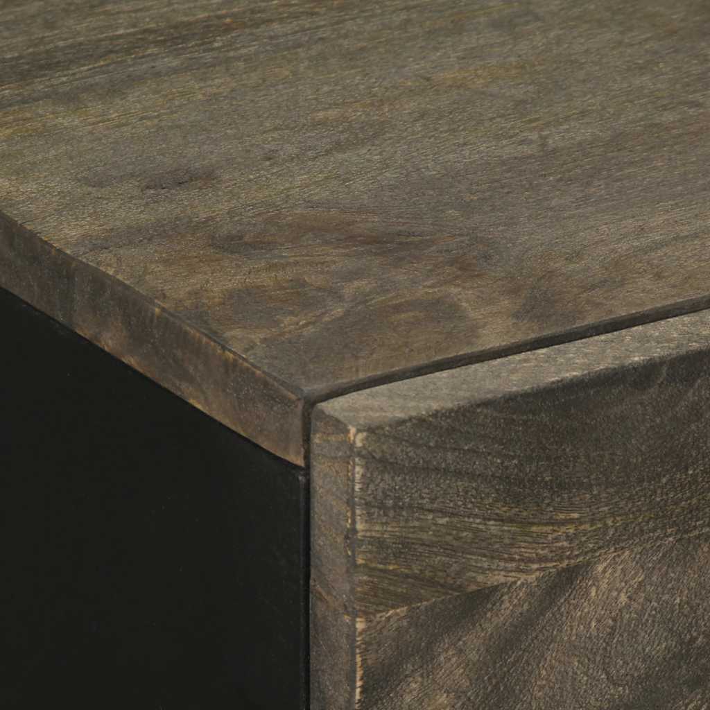 Dressoir 60x33x75 cm massief mangohout zwart is nu te koop bij PeponiXL, paradijselijk wonen!
