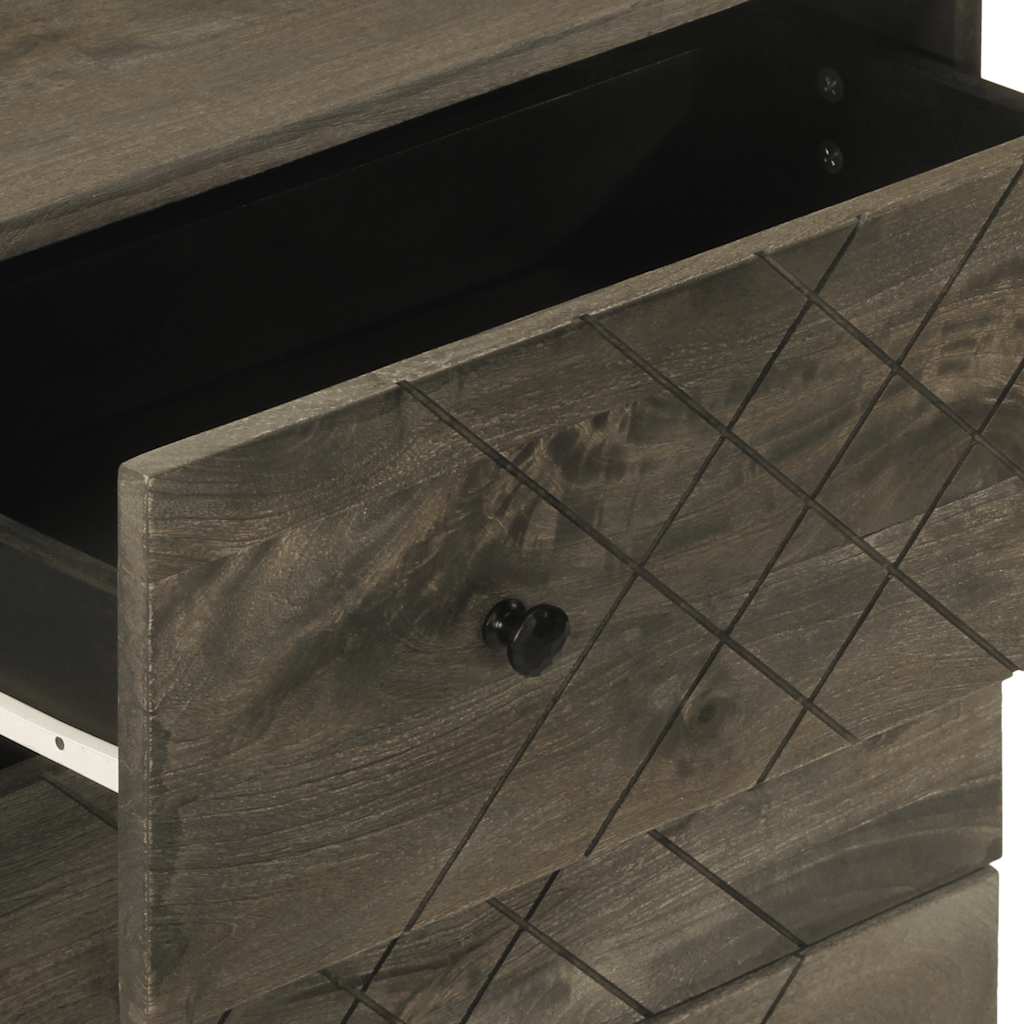 Dressoir 60x33x75 cm massief mangohout zwart is nu te koop bij PeponiXL, paradijselijk wonen!