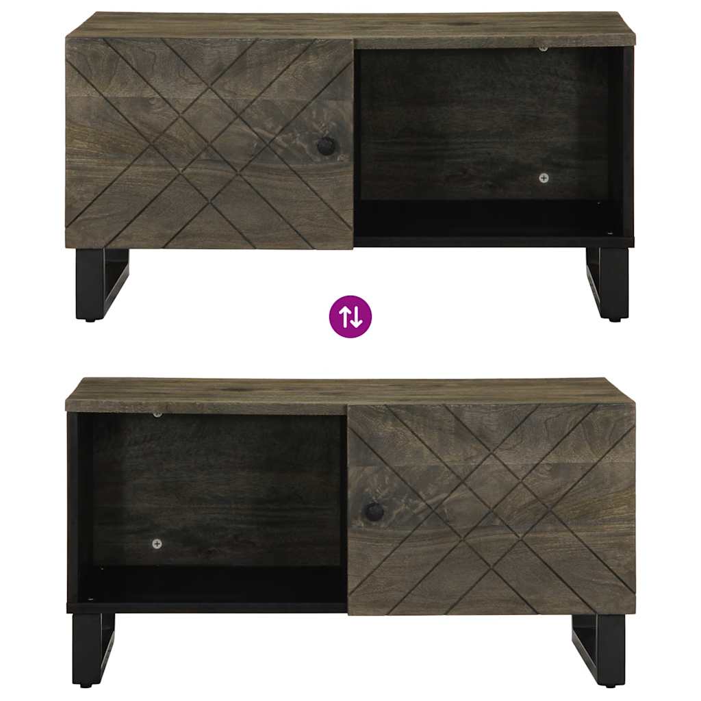Salontafel 80x50x40 cm massief mangohout zwart is nu te koop bij PeponiXL, paradijselijk wonen!