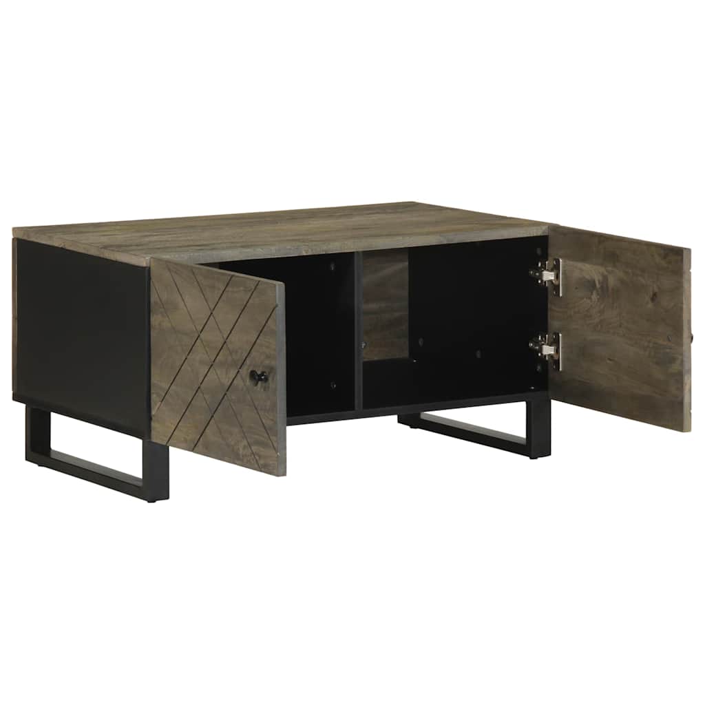 Salontafel 80x50x40 cm massief mangohout zwart is nu te koop bij PeponiXL, paradijselijk wonen!