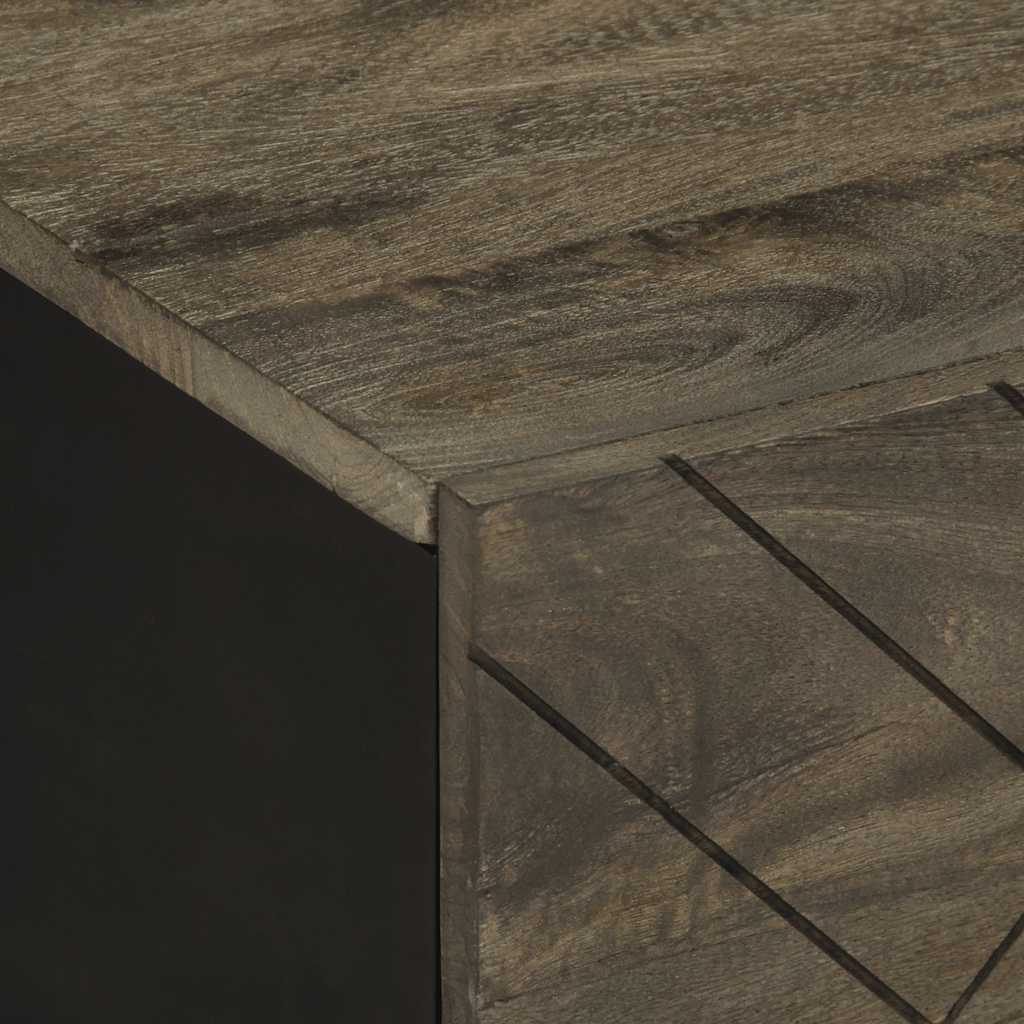 Salontafel 80x50x40 cm massief mangohout zwart is nu te koop bij PeponiXL, paradijselijk wonen!