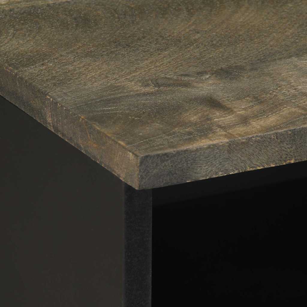 Nachtkastjes 2 st 40x33x46 cm massief mangohout zwart is nu te koop bij PeponiXL, paradijselijk wonen!