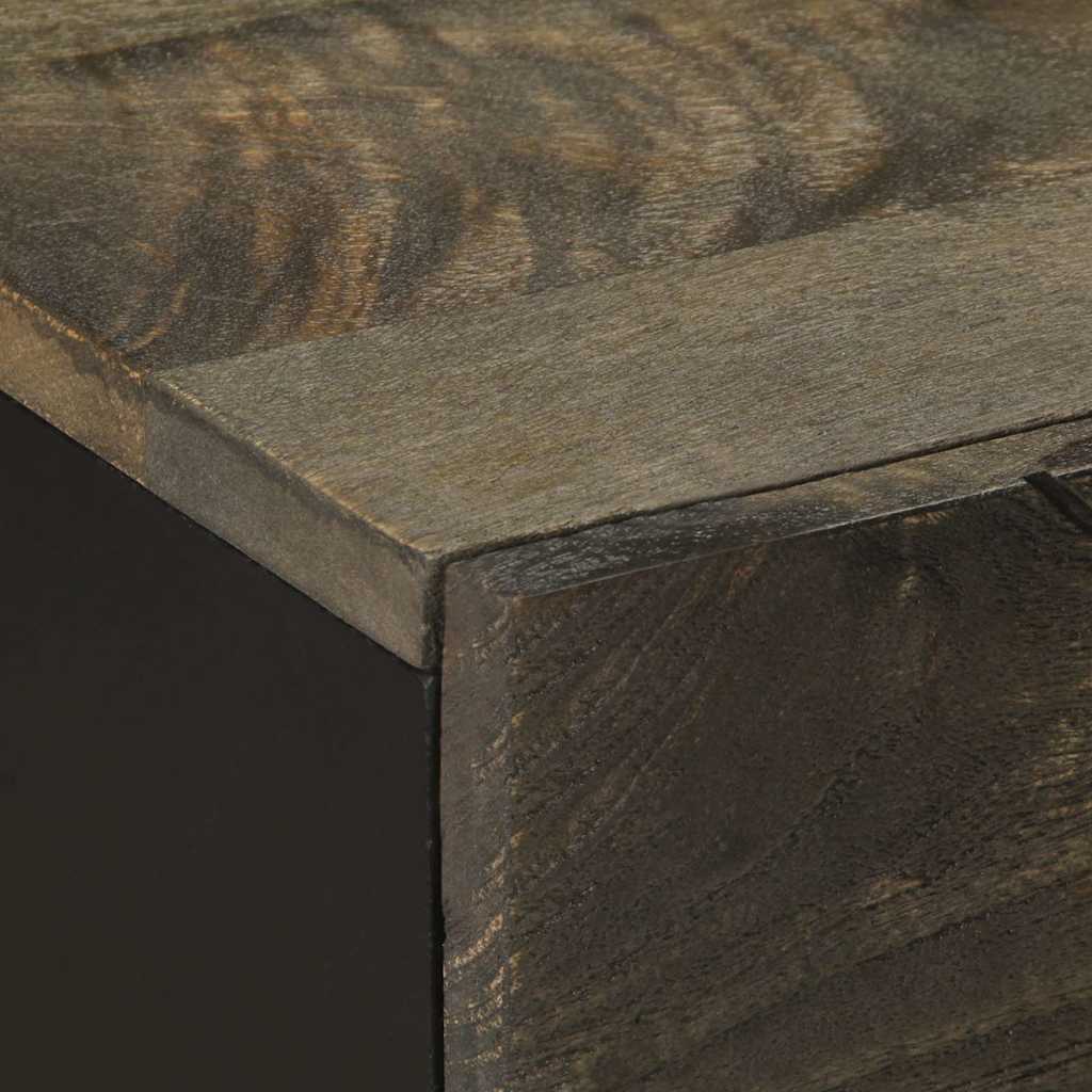 Nachtkastje 50x33x60 cm massief mangohout zwart is nu te koop bij PeponiXL, paradijselijk wonen!