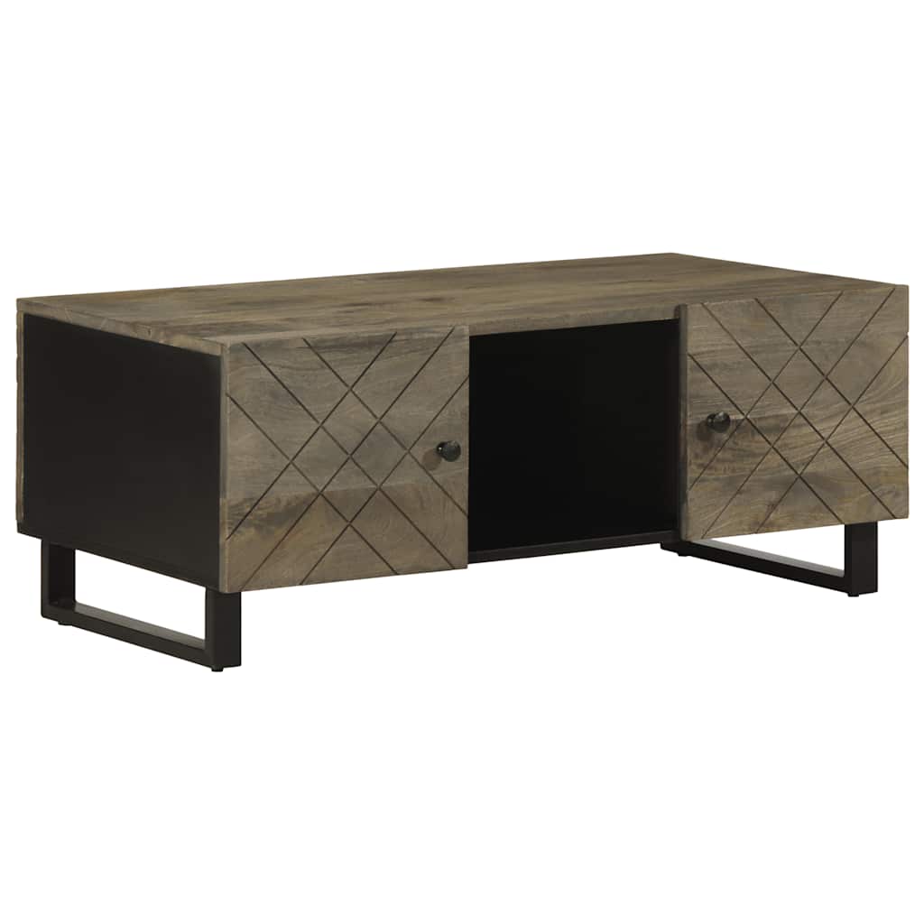 Salontafel 100x54x40 cm massief mangohout zwart is nu te koop bij PeponiXL, paradijselijk wonen!