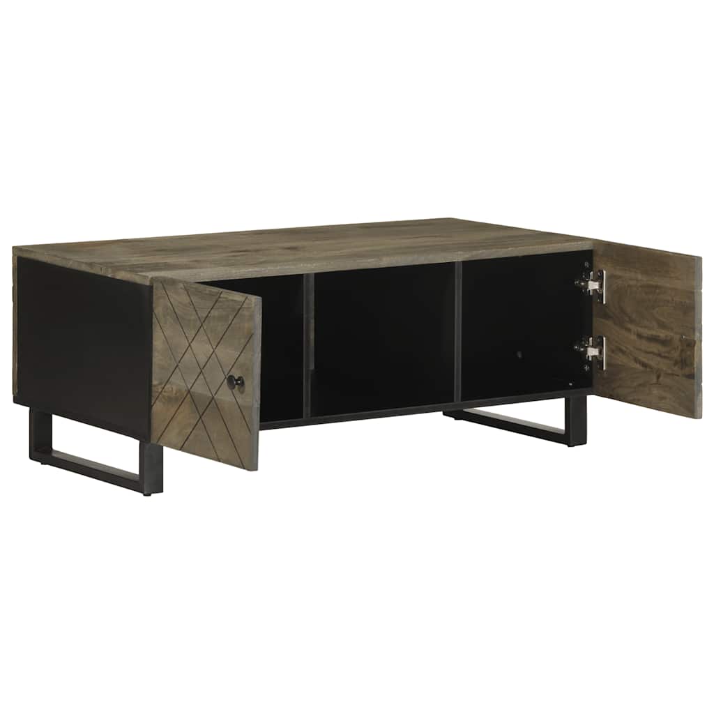 Salontafel 100x54x40 cm massief mangohout zwart is nu te koop bij PeponiXL, paradijselijk wonen!