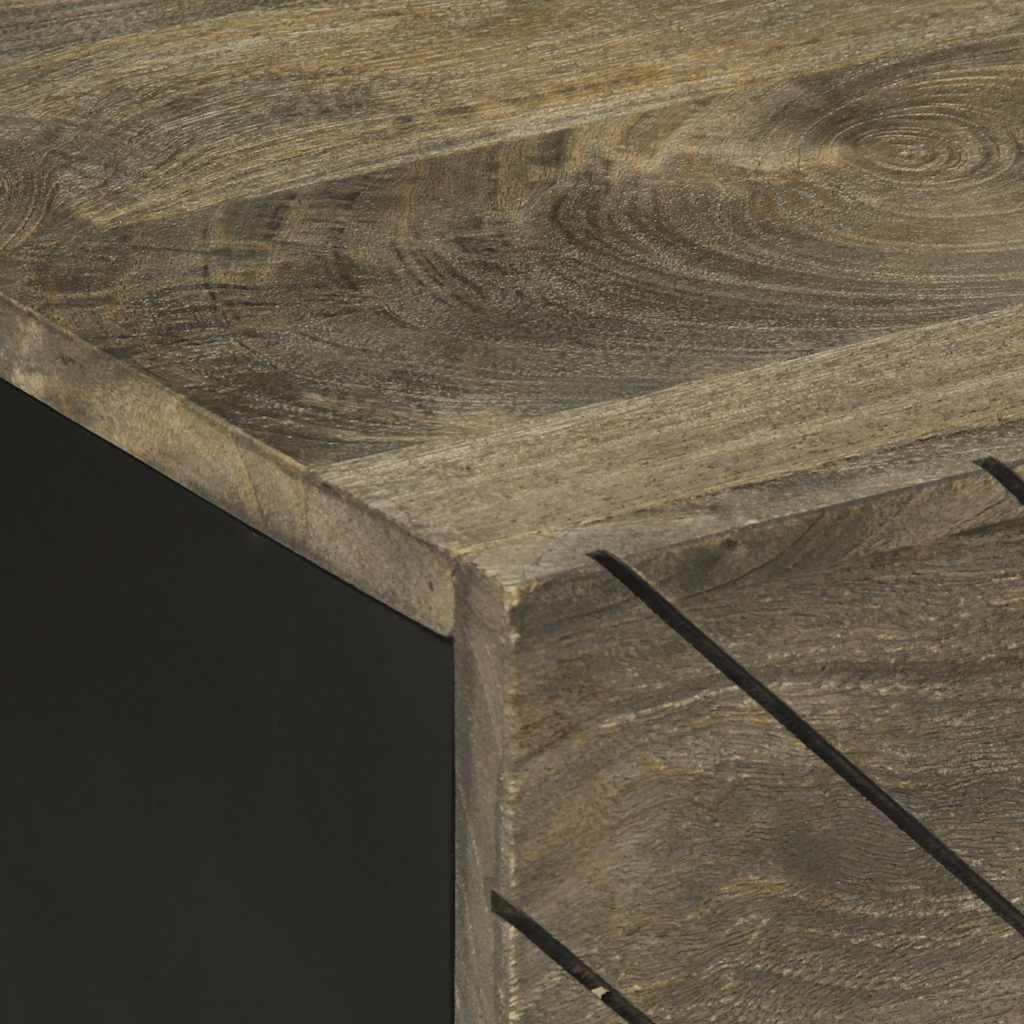 Salontafel 100x54x40 cm massief mangohout zwart is nu te koop bij PeponiXL, paradijselijk wonen!
