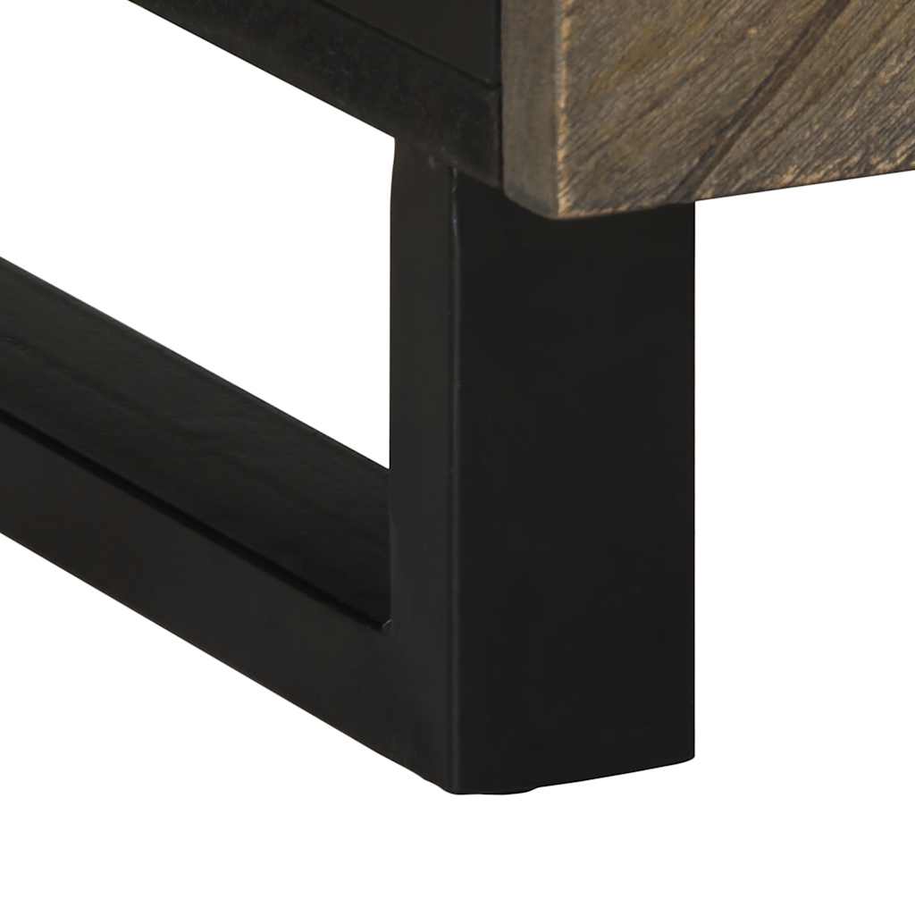 Salontafel 100x54x40 cm massief mangohout zwart is nu te koop bij PeponiXL, paradijselijk wonen!