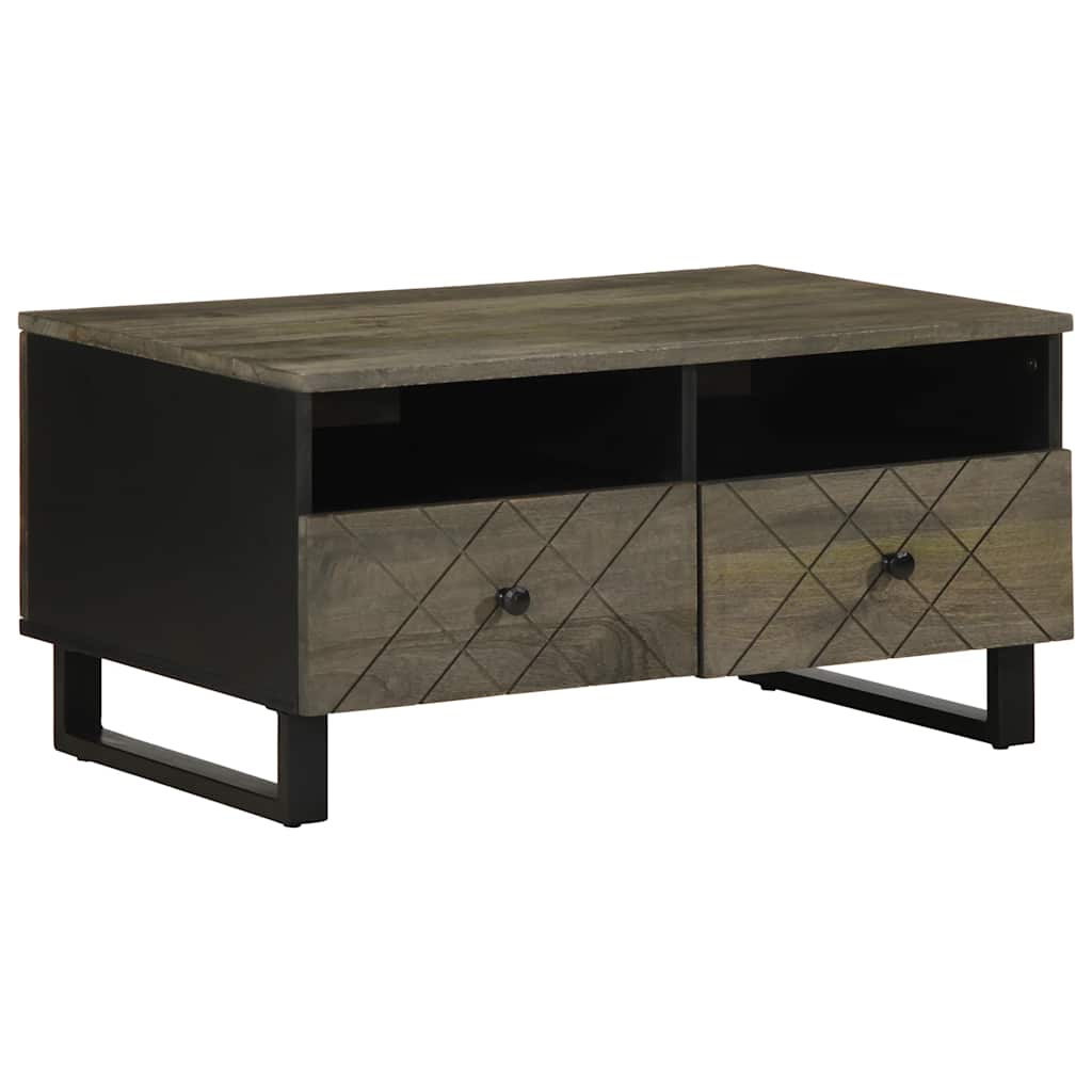 Salontafel 80x54x40 cm massief mangohout zwart is nu te koop bij PeponiXL, paradijselijk wonen!