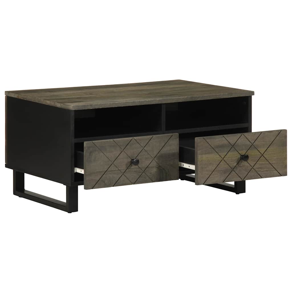 Salontafel 80x54x40 cm massief mangohout zwart is nu te koop bij PeponiXL, paradijselijk wonen!