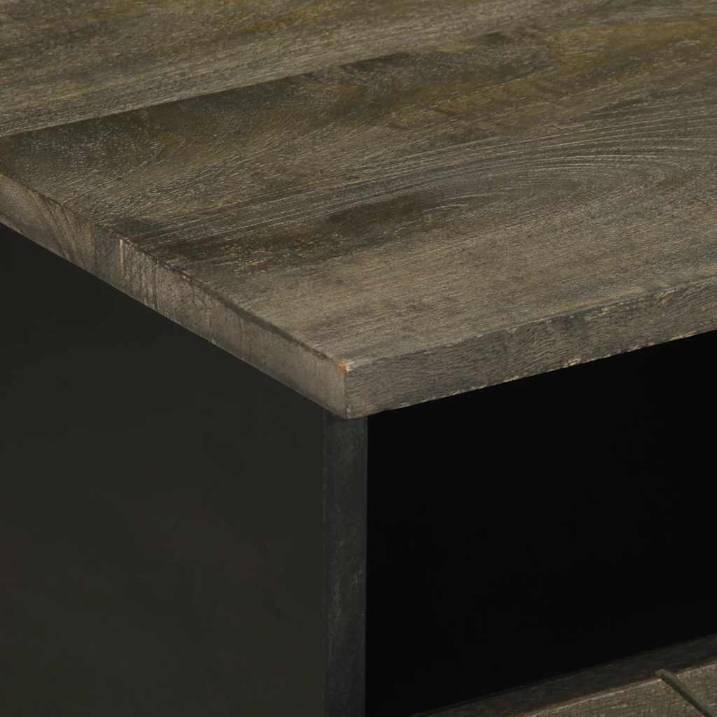 Salontafel 80x54x40 cm massief mangohout zwart is nu te koop bij PeponiXL, paradijselijk wonen!