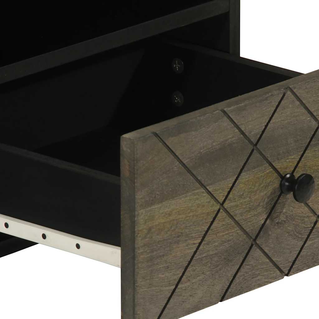 Salontafel 80x54x40 cm massief mangohout zwart is nu te koop bij PeponiXL, paradijselijk wonen!