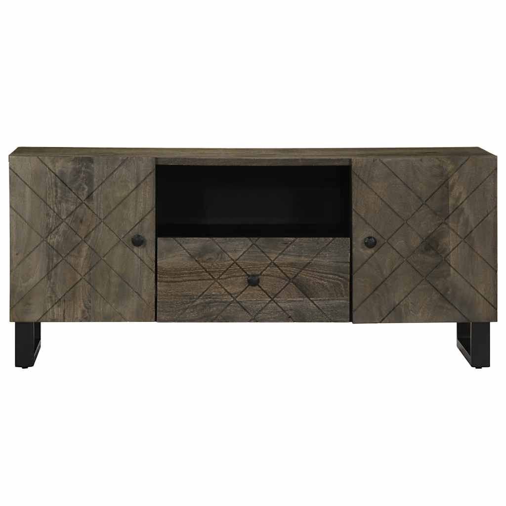 Tv-meubel 105x33x46 cm massief mangohout zwart is nu te koop bij PeponiXL, paradijselijk wonen!