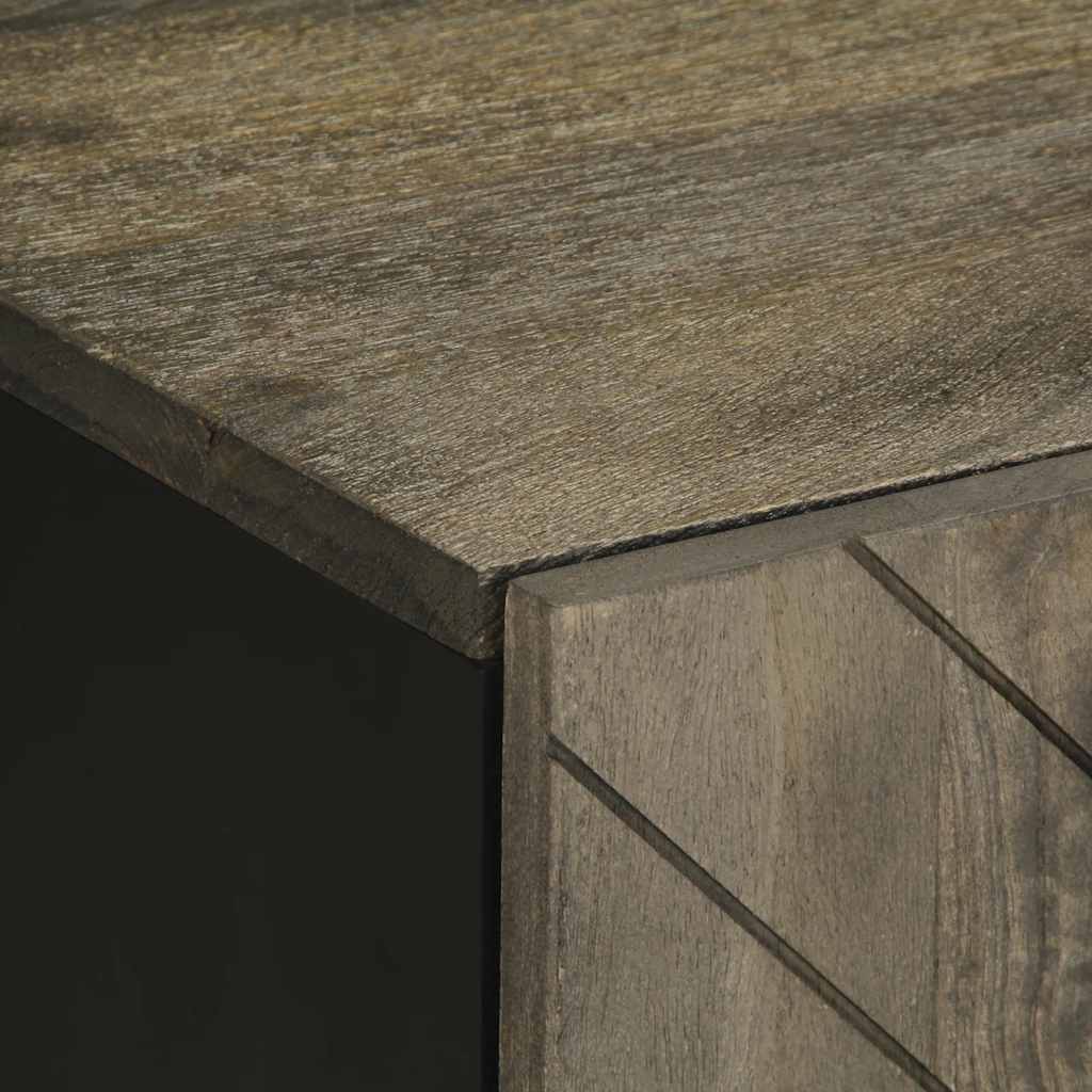 Tv-meubel 105x33x46 cm massief mangohout zwart is nu te koop bij PeponiXL, paradijselijk wonen!