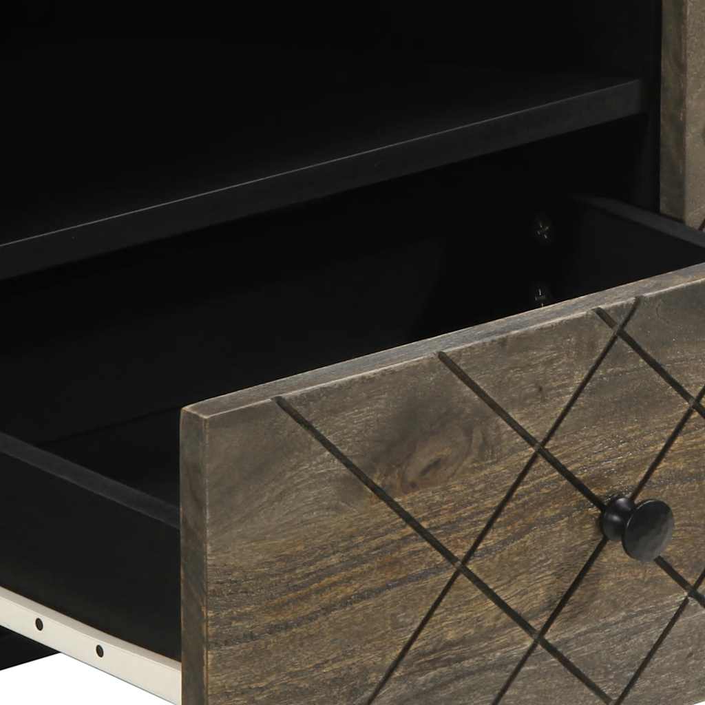 Tv-meubel 105x33x46 cm massief mangohout zwart is nu te koop bij PeponiXL, paradijselijk wonen!
