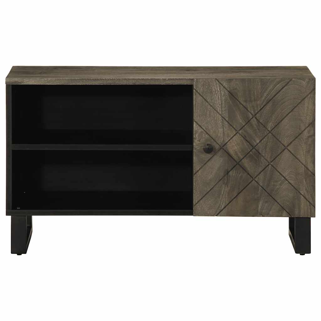 Tv-meubel 80x33x46 cm massief mangohout zwart is nu te koop bij PeponiXL, paradijselijk wonen!